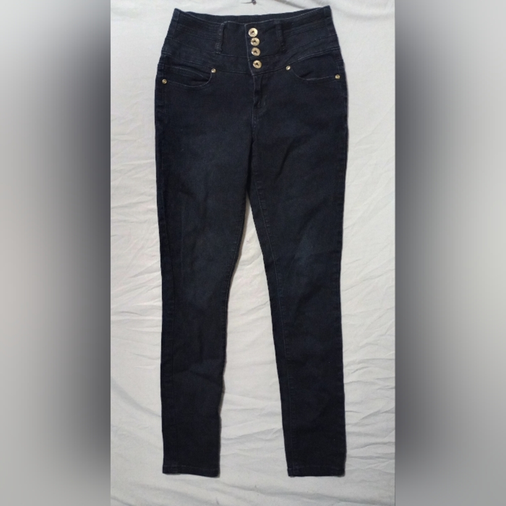 Silver Crush Black High Waisted Pants Women's Sz 3/4 Stretchy Minimalist